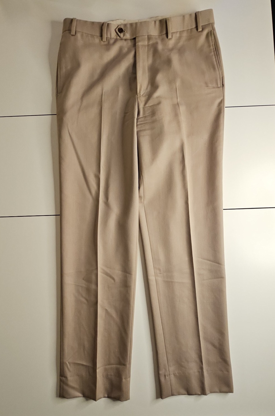 Brooks Brothers Madison Fit Mens 36x32 Wool Dress Pants Tan Beige Flat Front